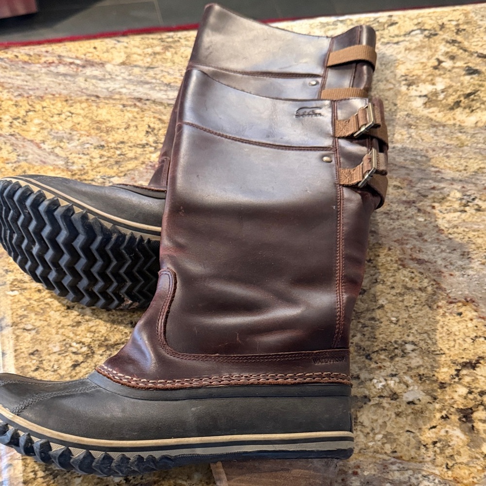 Sorel women's Brown and Black Tall
 Leather Boots
